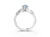 White gold Fancy Blue Marquise  Cut Diamond Ring with Baguette Side Stones, Channel Set Band, and Four-Prong Setting_22