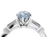 White gold Fancy Blue Marquise  Cut Diamond Ring with Baguette Side Stones, Channel Set Band, and Four-Prong Setting_24