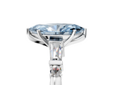 White gold Fancy Blue Marquise  Cut Diamond Ring with Baguette Side Stones, Channel Set Band, and Four-Prong Setting_25