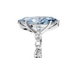 White gold Fancy Blue Marquise Cut Diamond Ring with Marquise and Round  Side Stones and Four-Prong Setting_100