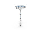 White gold Fancy Blue Marquise Cut Diamond Ring with Marquise and Round  Side Stones and Four-Prong Setting_101