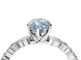 White gold Fancy Blue Marquise Cut Diamond Ring with Marquise and Round  Side Stones and Four-Prong Setting_103