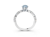 White gold Fancy Blue Marquise Cut Diamond Ring with Marquise and Round  Side Stones and Four-Prong Setting_98