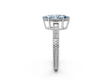 White gold Fancy Blue Marquise Cut Diamond Ring with Milgrain Pavé Band and Four-Prong Setting_35