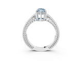 White gold Fancy Blue Marquise Cut Diamond Ring with Milgrain Pavé Band and Four-Prong Setting_36