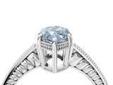 White gold Fancy Blue Marquise Cut Diamond Ring with Milgrain Pavé Band and Four-Prong Setting_37
