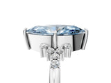 White gold Fancy Blue Marquise Cut Diamond Ring with Side Stones and Four-Prong Setting_163
