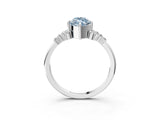 White gold Fancy Blue Marquise Cut Diamond Ring with Side Stones and Four-Prong Setting_167