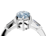 White gold Fancy Blue Marquise  Cut Diamond Ring with Tapered Baguette Side Stones in Four-Prong Setting_7
