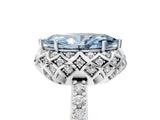 White gold Fancy Blue Marquise Cut Diamond Scalloped Halo Engagement Ring with Round Shared Prong Band_30