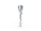 White gold Fancy Blue Marquise Cut Diamond Scattered Round Accent Ring with Prong Setting_14