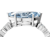 White gold Fancy Blue Marquise Cut Diamond Scattered Round Accent Ring with Prong Setting_16