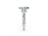 White gold Fancy Blue Marquise Cut Diamond Side Stone Engagement Ring with Four-Prong Setting_51