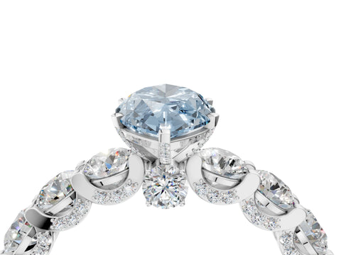 White gold Fancy Blue Marquise Cut Diamond Side Stone Engagement Ring with Four-Prong Setting_53