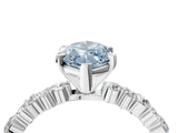 White gold Fancy Blue Marquise Cut Diamond Side Stone Solitaire Ring with Round  and Four-Prong Setting_16