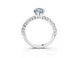 White gold Fancy Blue Marquise Cut Diamond Side Stone Solitaire Ring with Round  and Four-Prong Setting_181