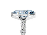 White gold Fancy Blue Marquise Cut Diamond Side Stone Solitaire Ring with Round  and Four-Prong Setting_183