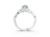 White gold Fancy Blue Marquise Cut Diamond Solitaire Celtic Knot Ring with Four-Prong Setting_86