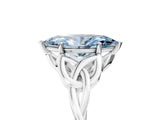 White gold Fancy Blue Marquise Cut Diamond Solitaire Celtic Knot Ring with Four-Prong Setting_88