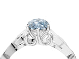 White gold Fancy Blue Marquise Cut Diamond Solitaire Celtic Knot Ring with Four-Prong Setting_91
