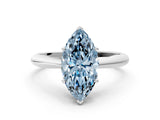 White gold Fancy Blue Marquise Cut Diamond Solitaire Engagement Ring with Cathedral Setting and Four-Prong Mount_134