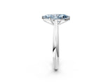White gold Fancy Blue Marquise Cut Diamond Solitaire Engagement Ring with Cathedral Setting and Four-Prong Mount_136
