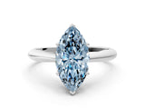 White gold Fancy Blue Marquise Cut Diamond Solitaire Engagement Ring with Cathedral Setting and Four-Prong Mount_169