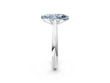 White gold Fancy Blue Marquise Cut Diamond Solitaire Engagement Ring with Cathedral Setting and Four-Prong Mount_171