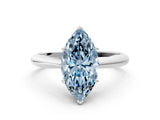 White gold Fancy Blue Marquise Cut Diamond Solitaire Engagement Ring with Cathedral Setting and Four-Prong Mount_25
