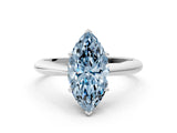 White gold Fancy Blue Marquise Cut Diamond Solitaire Engagement Ring with Cathedral Setting and Four-Prong Mount_74