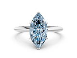 White gold Fancy Blue Marquise Cut Diamond Solitaire Engagement Ring with Classic Band and Four-Prong Setting_115