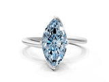 White gold Fancy Blue Marquise Cut Diamond Solitaire Engagement Ring with Four-Prong Setting and Classic Band_32