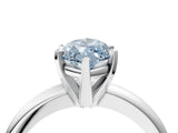 White gold Fancy Blue Marquise Cut Diamond Solitaire Engagement Ring with Round Band and Four-Prong Setting_211