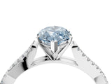 White gold Fancy Blue Marquise Cut Diamond Solitaire Engagement Ring with Twisted Pavé Band and Four-Prong Setting_95