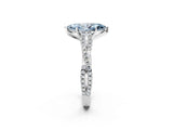 White gold Fancy Blue Marquise Cut Diamond Solitaire Engagement Ring with Twisted Pavé Band and Four-Prong Setting_97