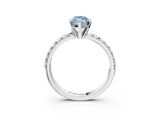 White gold Fancy Blue Marquise Cut Diamond Solitaire Pavé Engagement Ring with Round Band and Prong Setting_41