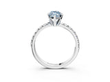 White gold Fancy Blue Marquise Cut Diamond Solitaire Pavé Engagement Ring with Round Band and Prong Setting_47