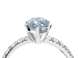 White gold Fancy Blue Marquise Cut Diamond Solitaire Pavé Engagement Ring with Round Band and Prong Setting_48