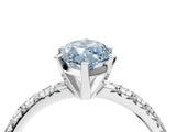 White gold Fancy Blue Marquise Cut Diamond Solitaire Pavé Engagement Ring with Round Band and Prong Setting_96