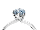 White gold Fancy Blue Marquise Cut Diamond Solitaire Ring with Classic Band and Four-Prong Setting_4