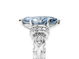 White gold Fancy Blue Marquise Cut Diamond Solitaire Ring with Filigree Band and Four-Prong Setting_103