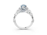 White gold Fancy Blue Marquise Cut Diamond Solitaire Ring with Filigree Band and Four-Prong Setting_95