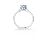 White gold Fancy Blue Marquise Cut Diamond Solitaire Ring with Flower Prong Setting and Classic Band_38