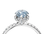 White gold Fancy Blue Marquise Cut Diamond Solitaire Ring with Four-Prong Setting and Pavé Band_7