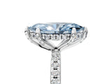 White gold Fancy Blue Marquise Cut Diamond Solitaire Ring with Four-Prong Setting and Pavé Band_8