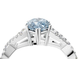 White gold Fancy Blue Marquise Cut Diamond Solitaire Ring with Four-Prong Setting and Twisted Pavé Band_38