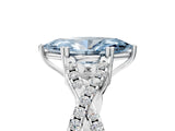 White gold Fancy Blue Marquise Cut Diamond Solitaire Ring with Four-Prong Setting and Twisted Pavé Band_39