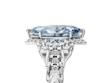 White gold Fancy Blue Marquise Cut Diamond Solitaire Ring with Hidden Halo and Pavé Band_44