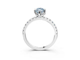 White gold Fancy Blue Marquise Cut Diamond Solitaire Ring with Pavé Band and Four-Prong Setting_76