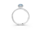 White gold Fancy Blue Marquise Cut Diamond Solitaire Ring with Pavé Band and Hidden Halo_35